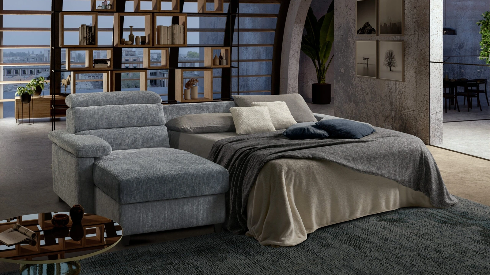 Divano Letto con penisola Pablo de Il Benessere