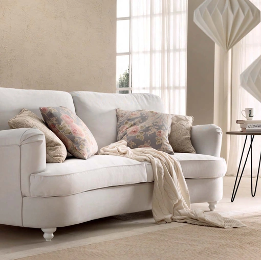 Divano lineare Porcellana di TreCi Salotti