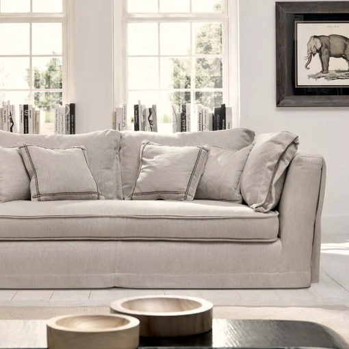 Divano lineare Alabastro di TreCi Salotti