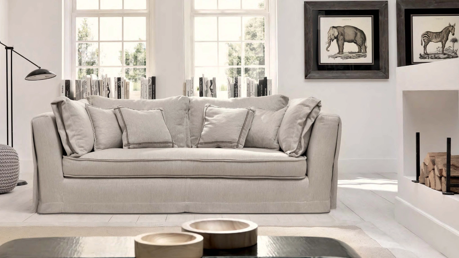 Divano lineare Alabastro di TreCi Salotti