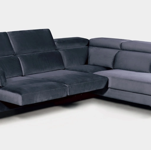 Divano relax angolare con sedute estraibili e poggiatesta regolabili Moana di Vis Comoda