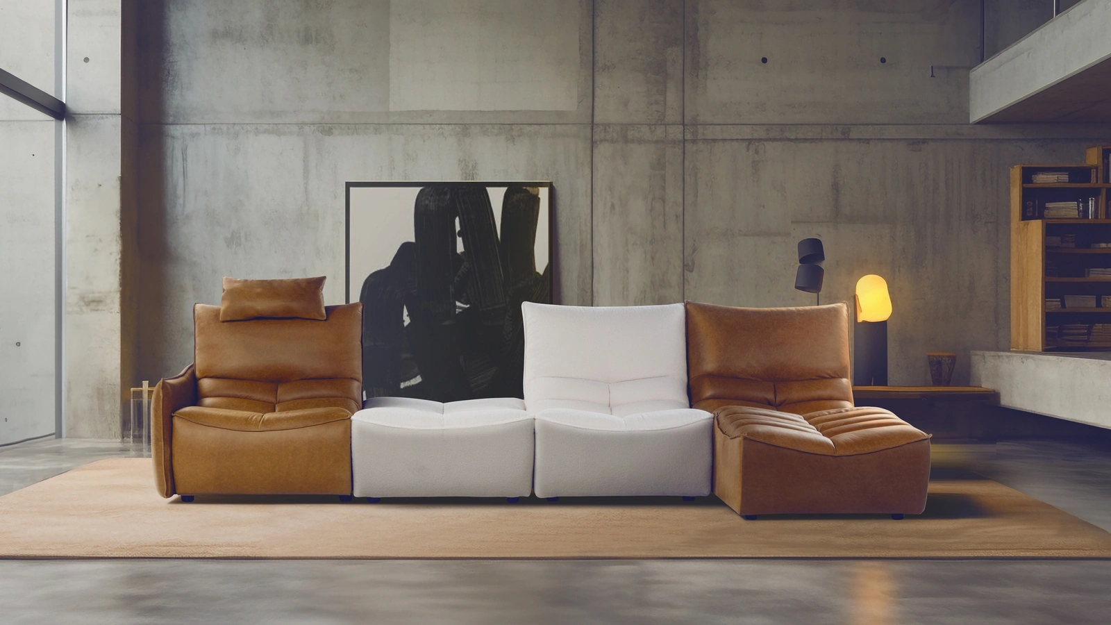 Divano relax in pelle Zip di Calia