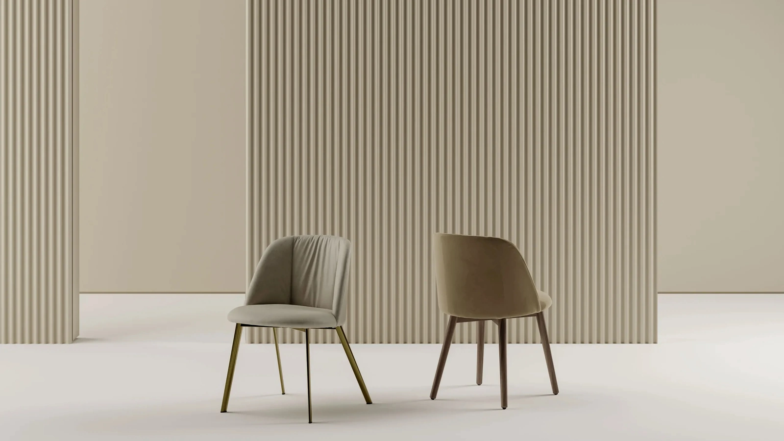 Sedia Agatha in tessuto imbottito di Bontempi