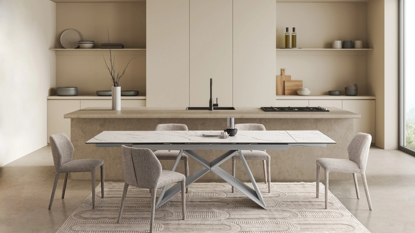 Sedia Libby completamente rivestita in tessuto di Bizzotto