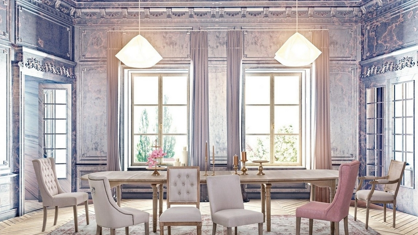 Sedia classica Cally in tessuto di Bizzotto