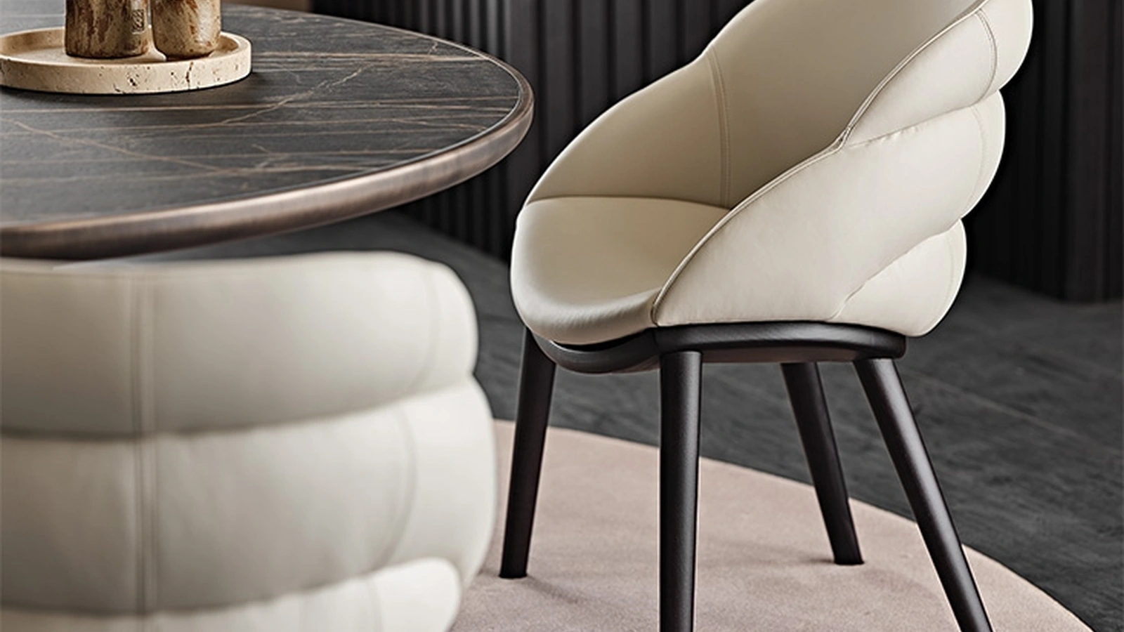 Sedia imbottita rivestita in ecopelle Camilla di Cattelan Italia