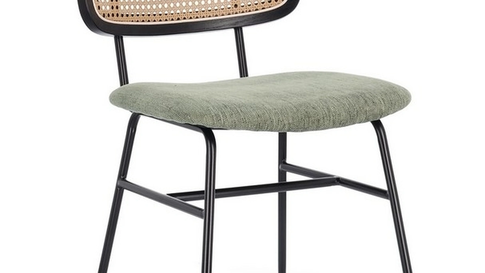 Sedia in acciaio, rattan e tessuto Glenna di Bizzotto