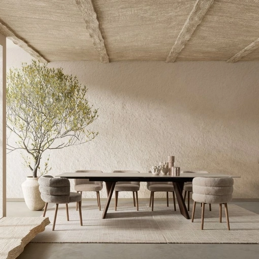 Sedia Ilma in tessuto imbottito di Bizzotto