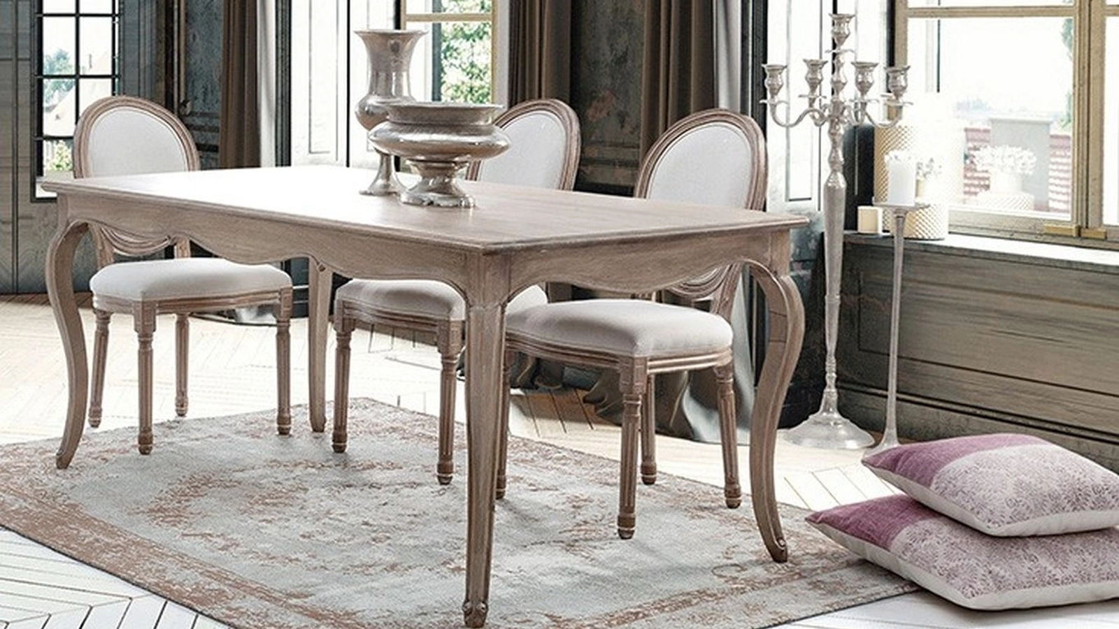 Sedia Mathilde in tessuto e Betulla di Bizzotto