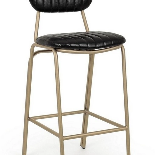 Sgabello Addy in ecopelle nero di Bizzotto