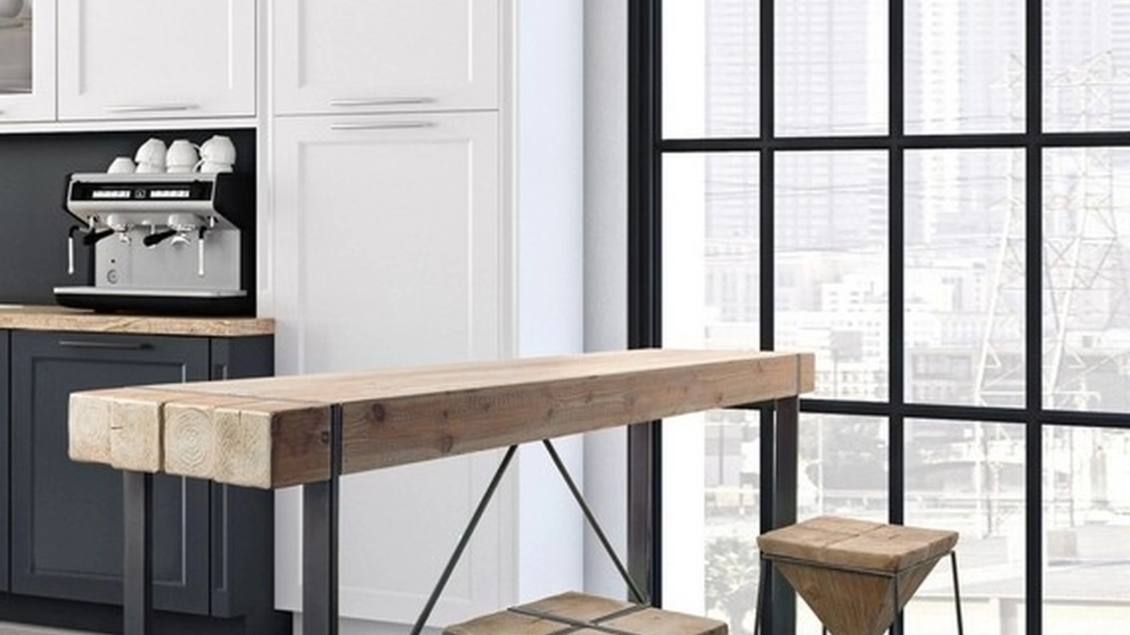 Sgabello in legno di Abete Garret e Prismy di Bizzotto