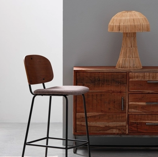 Sgabello in legno e acciaio Sienna di Bizzotto