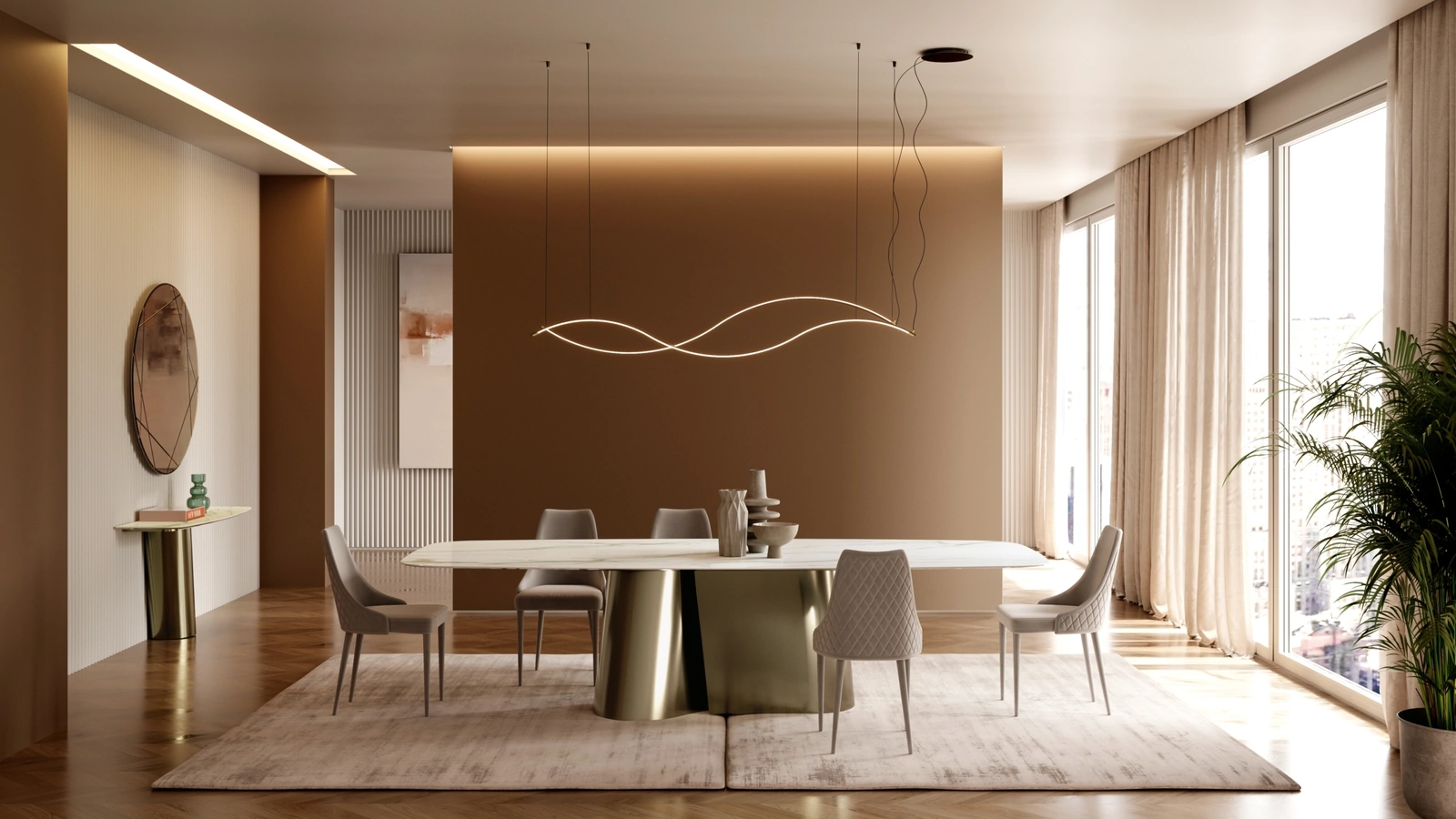 Tavolo allungabile Kimono in SuperMarmo di Bontempi