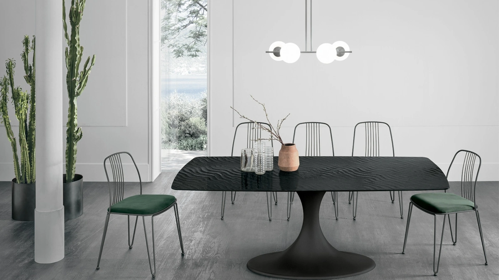 Tavolo Calice con top in vetro Target Point