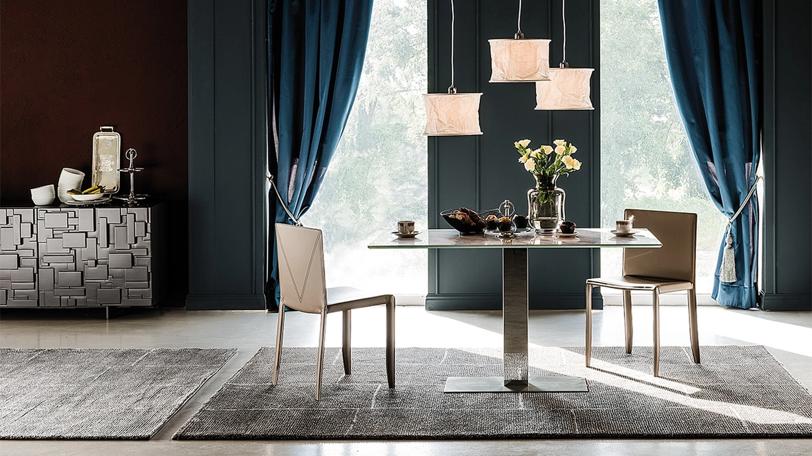 Tavolo Elvis Keramik rettangolare con piano in ceramica effetto marmo Elvis Keramik di Cattelan Italia