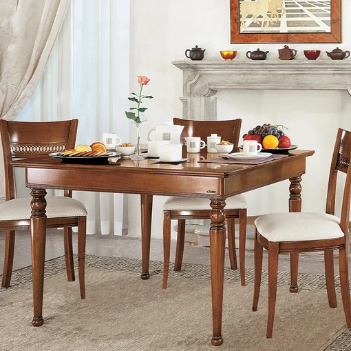 Tavolo allungabile quadrato classico in legno Corniola di Le Fablier