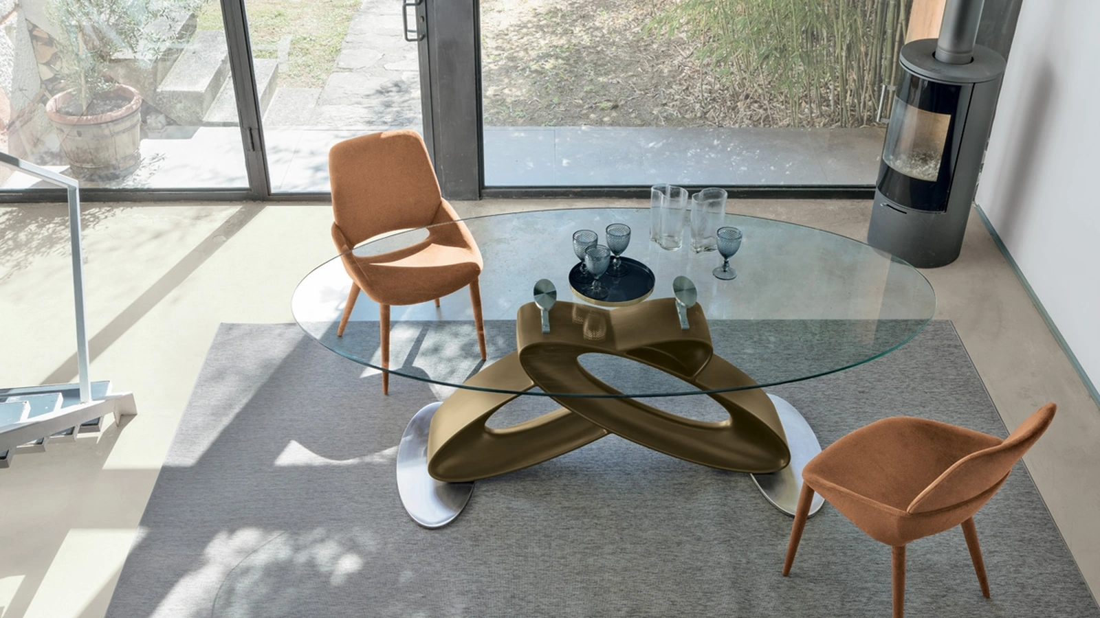 Tavolo Eclipse in vetro di Target Point