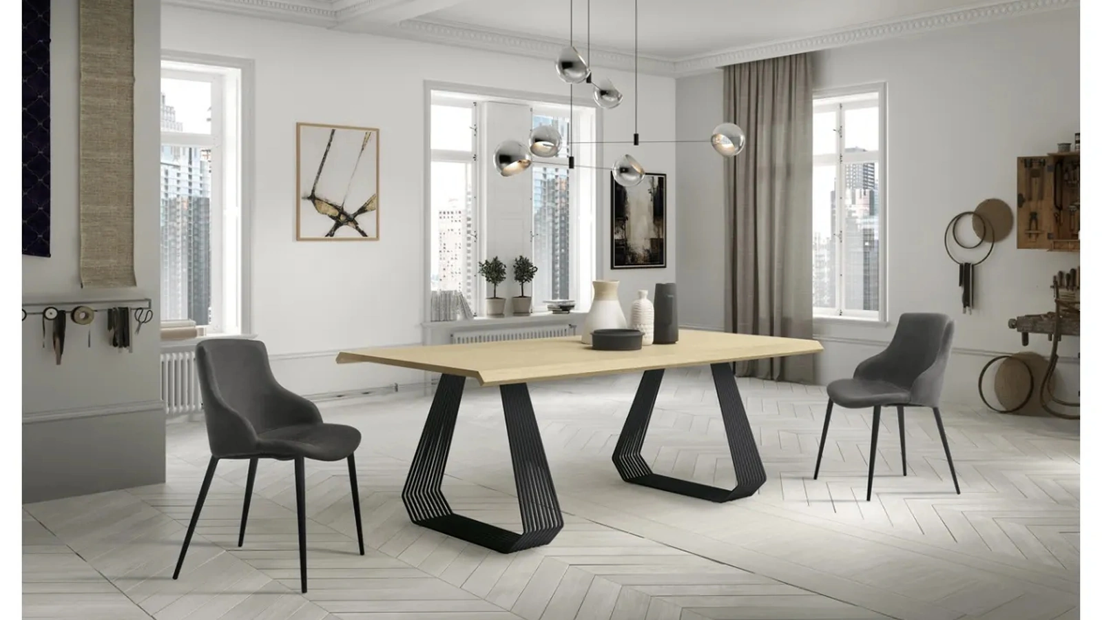 Tavolo Gateway in rovere impiallacciato di Zamagna