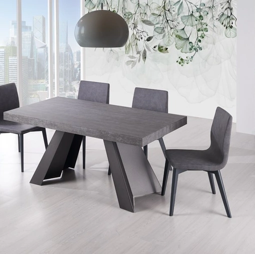 Tavolo allungabile Fly One in laminato con basamento in acciaio di Gipi Le Sedie