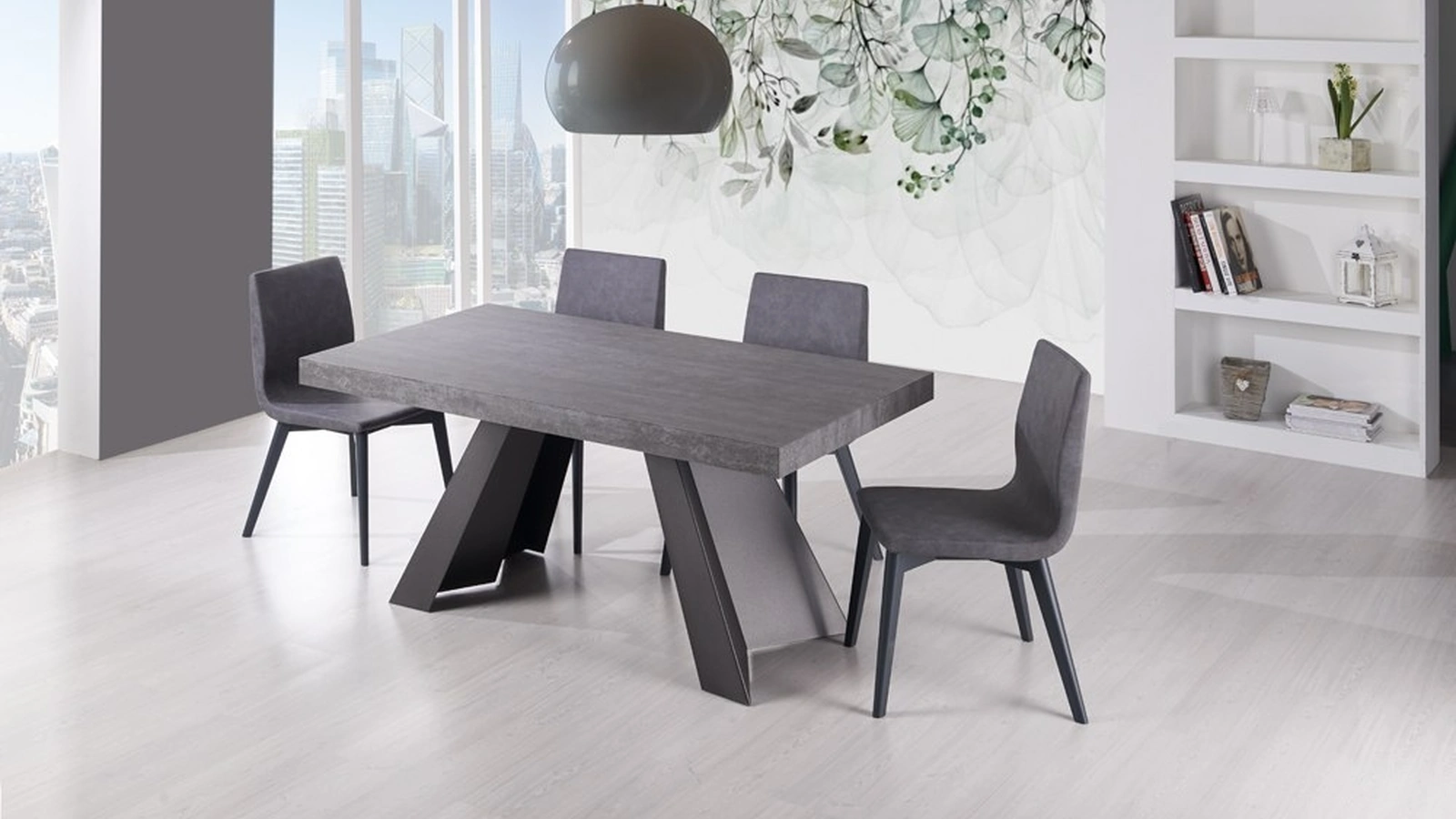 Tavolo allungabile Fly One in laminato con basamento in acciaio di Gipi Le Sedie