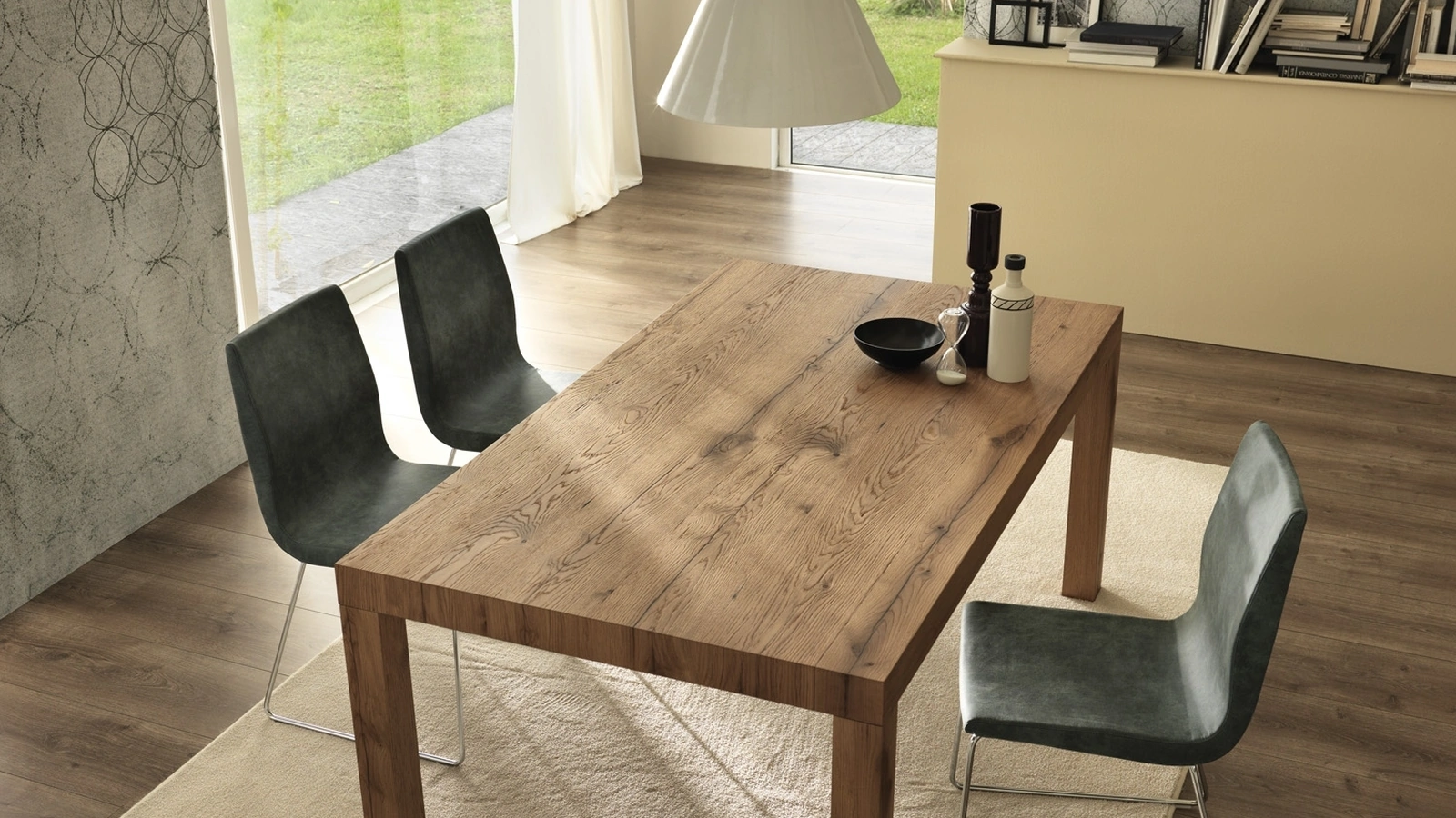 Tavolo Pegaso in impiallacciato di rovere spaccato di Gipi Le Sedie