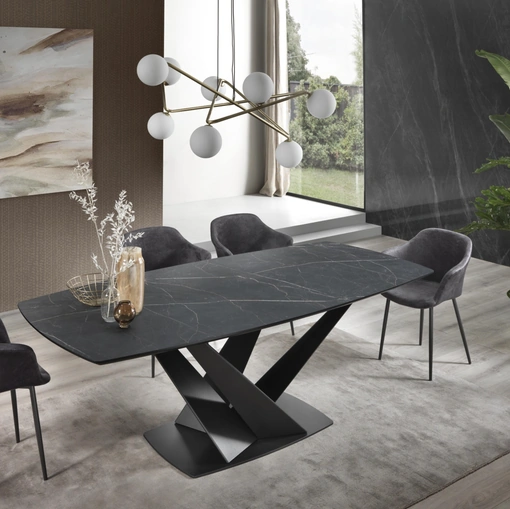 Tavolo Twist Botte in laminato con basamento in acciaio verniciato di Gipi Le Sedie