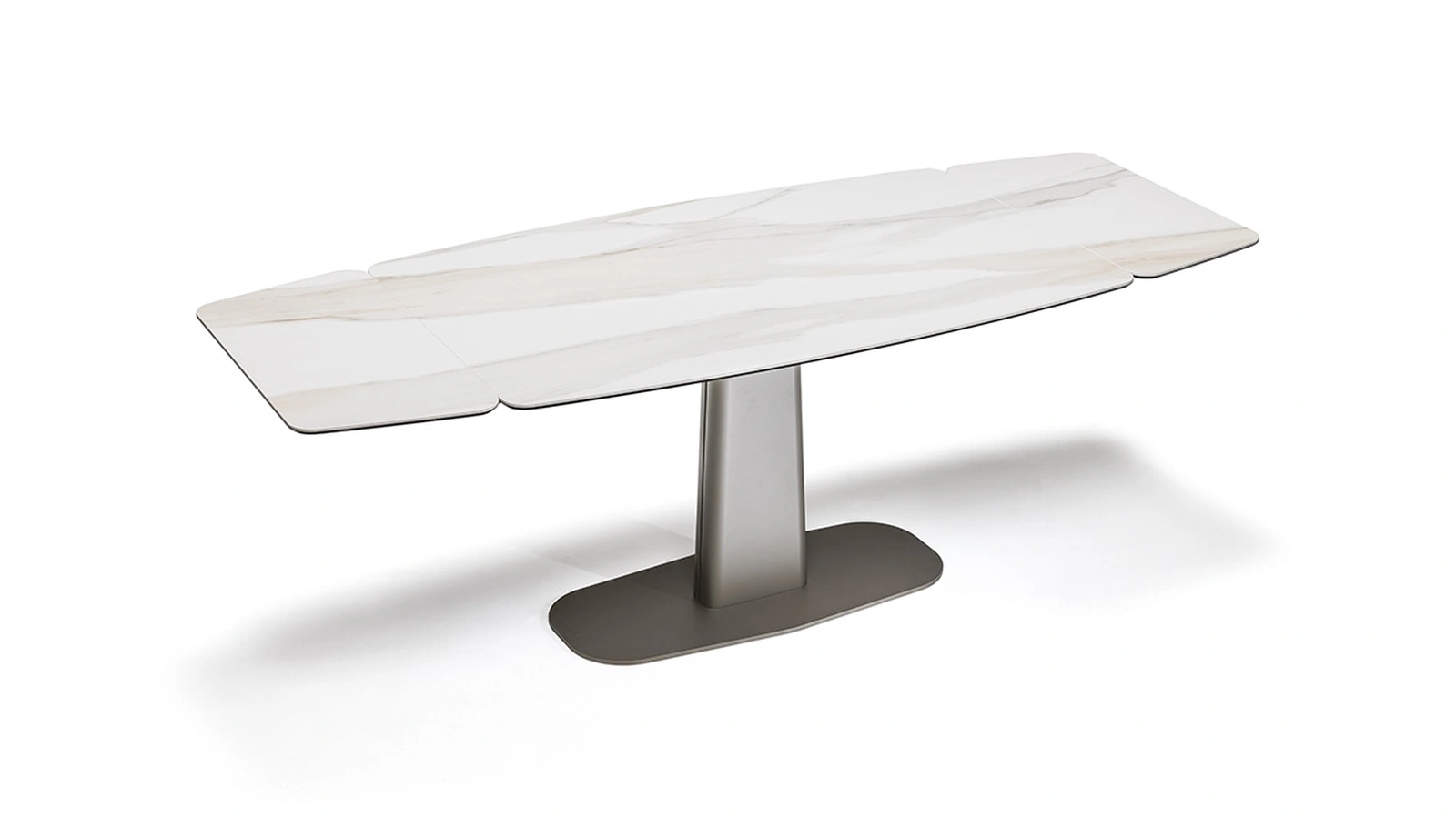 Tavolo allungabile con base in metallo e piano in ceramica Linus Keramik Drive di Cattelan Italia