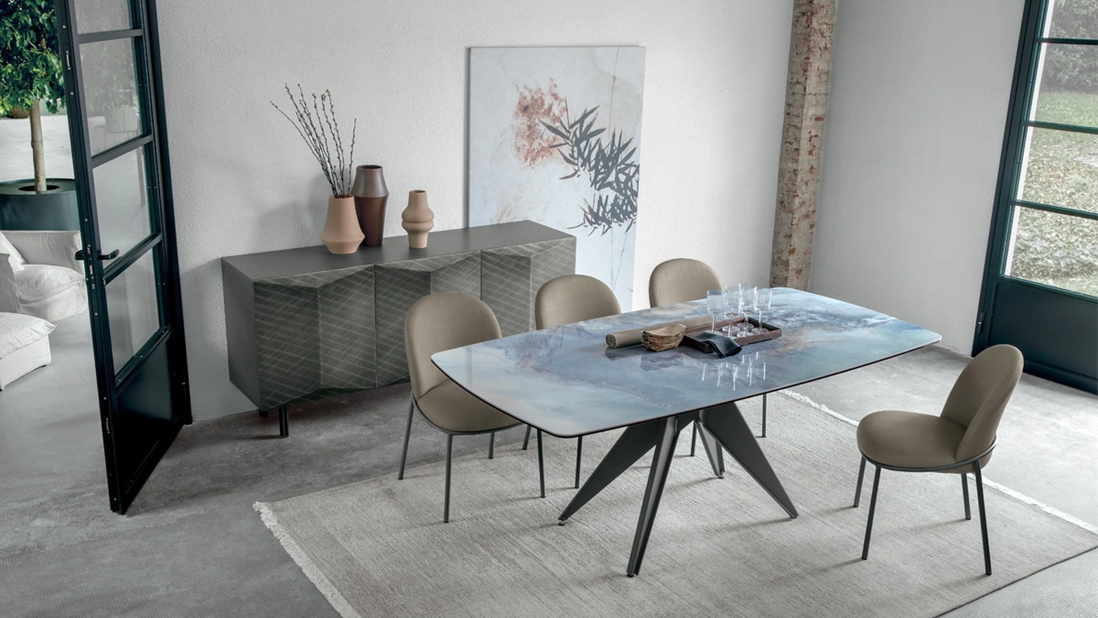 Tavolo Minosse in vetro di Target Point