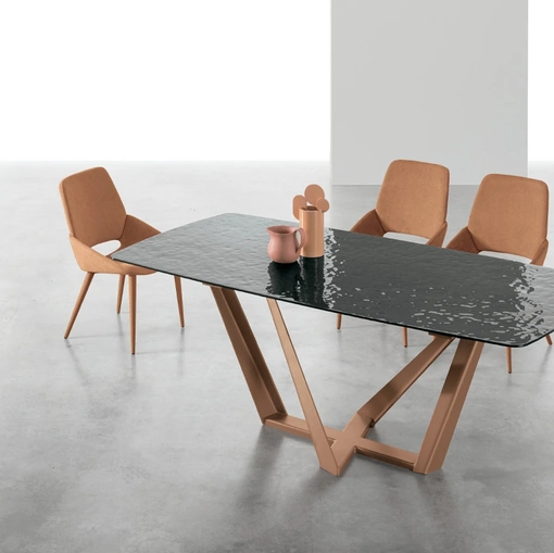 Tavolo allungabile Priamo con top in vetro di Target Point