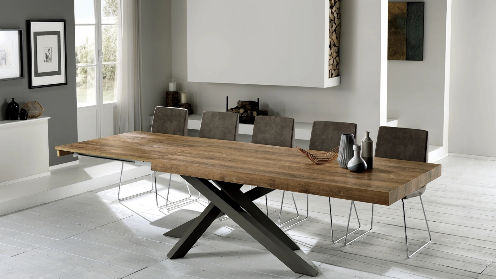 Tavolo allungabile Quark 180 28 di Gipi Le Sedie