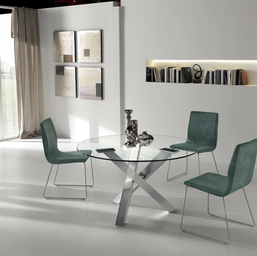 Tavolo Quark Slim Tondo in Vetro Gipi Le Sedie