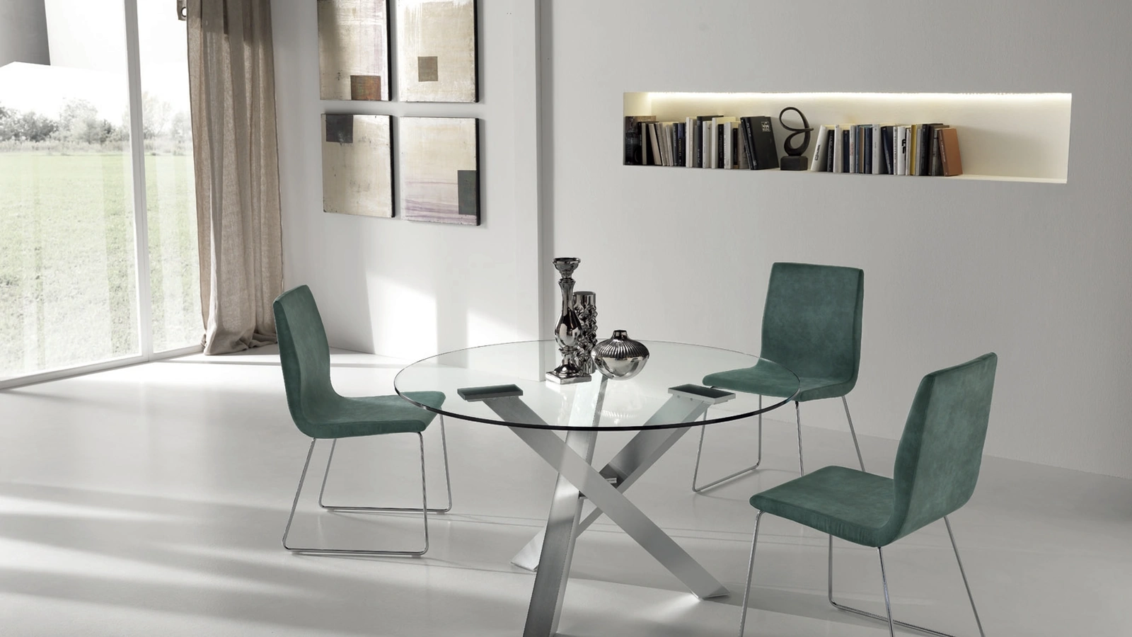 Tavolo Quark Slim Tondo in Vetro Gipi Le Sedie