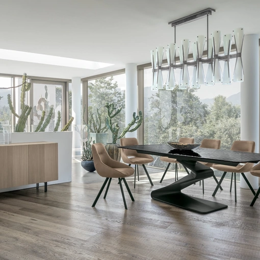 Tavolo Zed con piano in vetro di Target Point