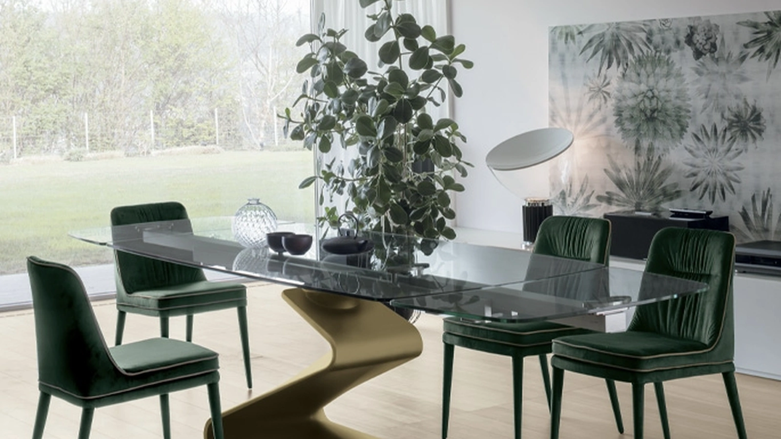 Tavolo Zed con piano in vetro di Target Point