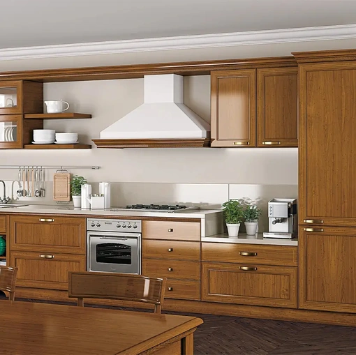 Cucina Classica lineare in legno I Ciliegi composizione 03 di Le Fablier
