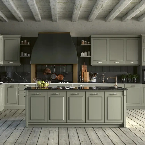 Cucina Classica angolare con isola Le Viole Camilla di Le Fablier