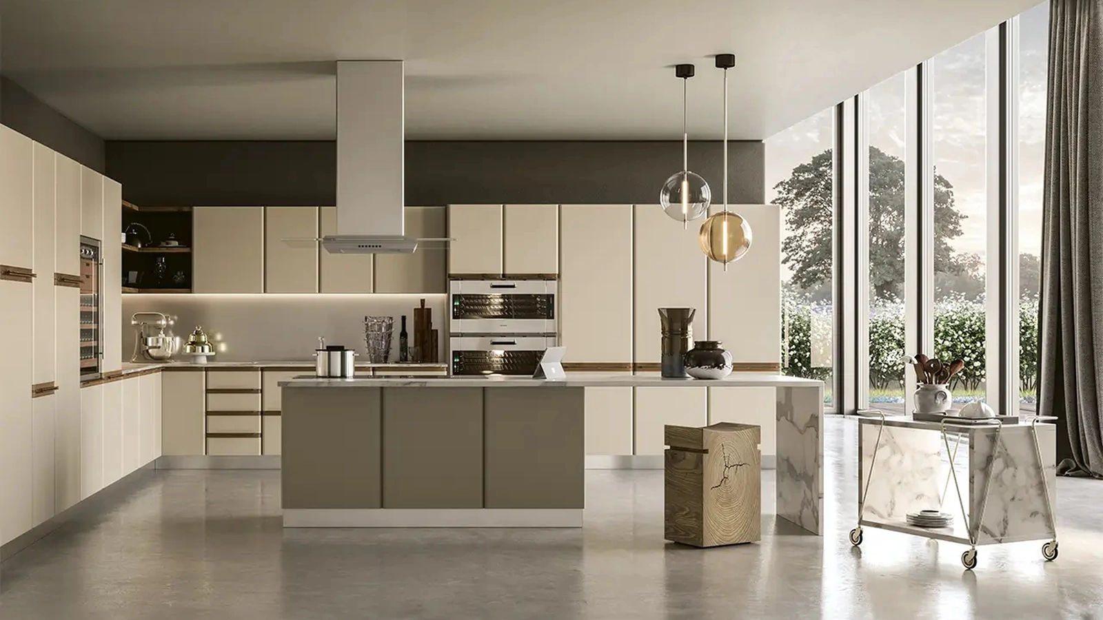 Cucina Moderna con isola Fiori di Loto di Le Fablier