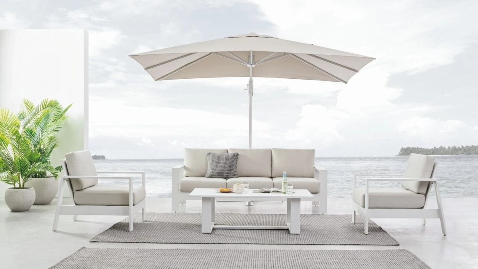 Arredo da esterno in alluminio e tessuto Baltic di Bizzotto