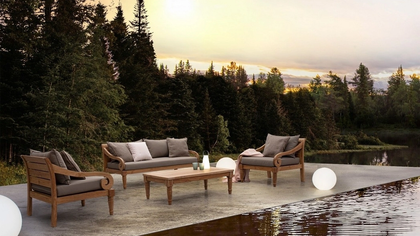 Arredo da esterno in Teak Karuba di Bizzotto