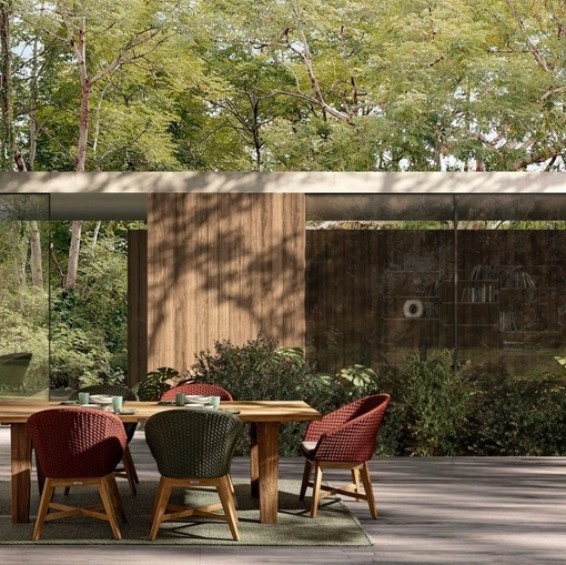 Sedia in corda e teak Coachella di Bizzotto