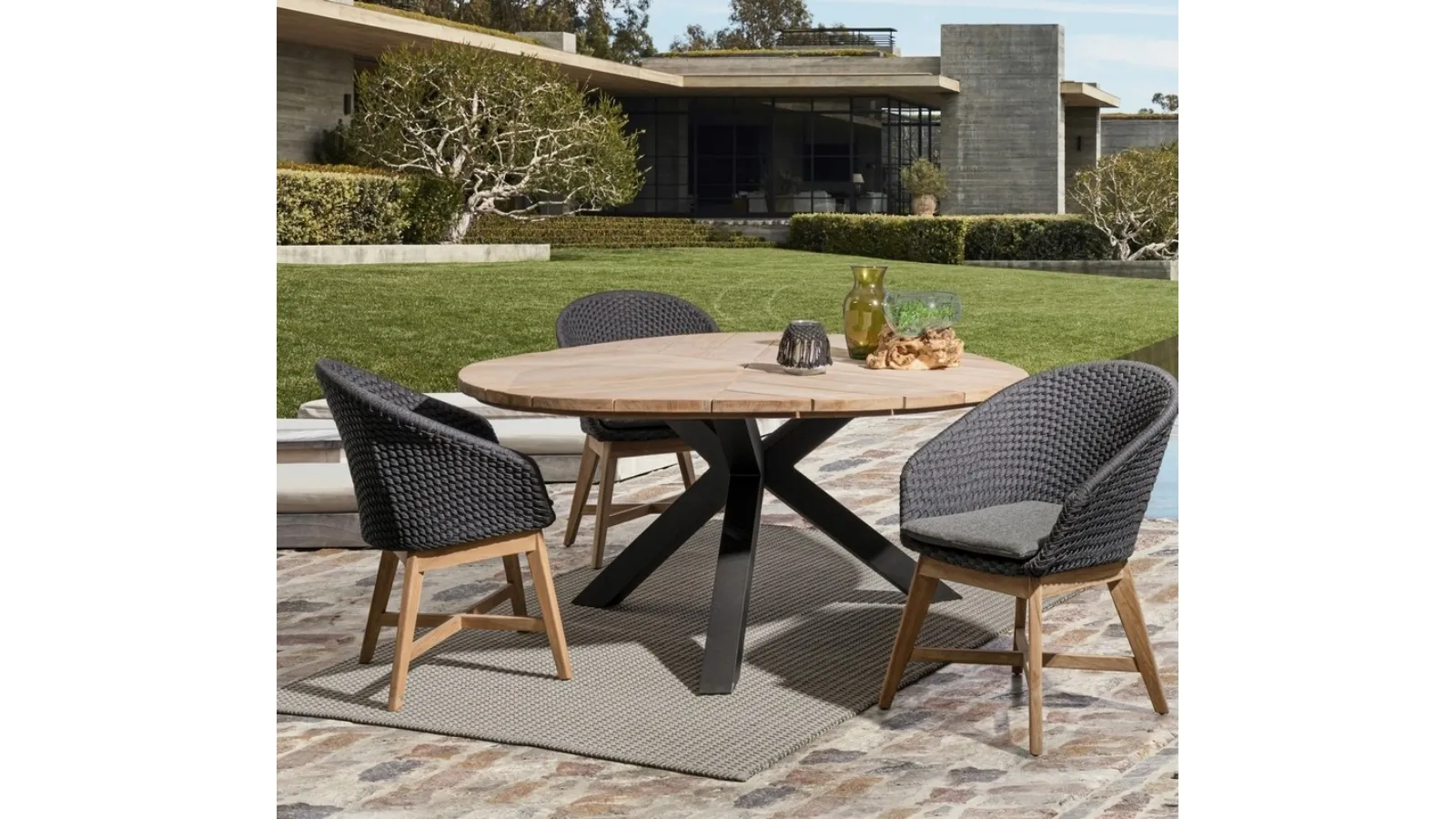 Sedia in corda e teak Coachella di Bizzotto