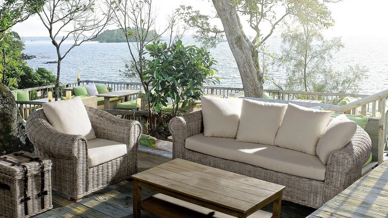 Arredo da esterno Coba in rattan e tessuto di Bizzotto