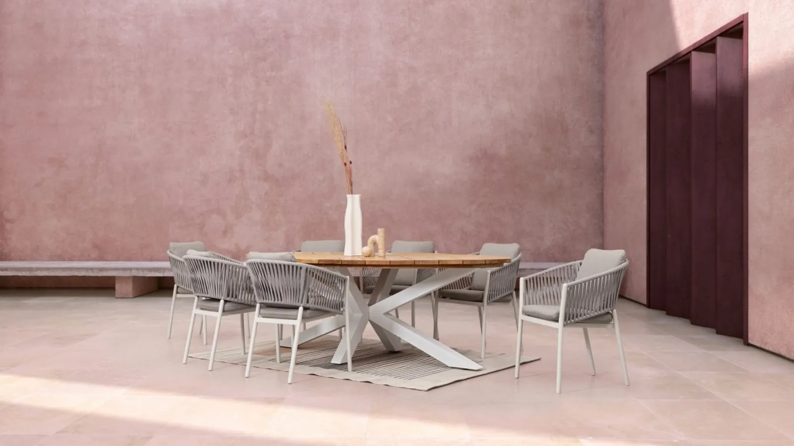 Sedia in corda nautica e alluminio Florencia di Bizzotto