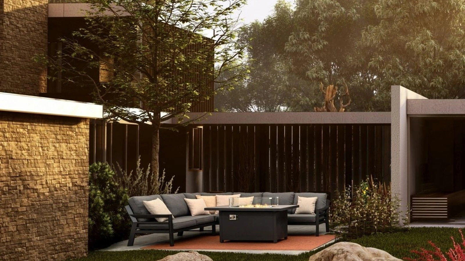 Divano angolare Hendrix in alluminio e tessuto di Bizzotto