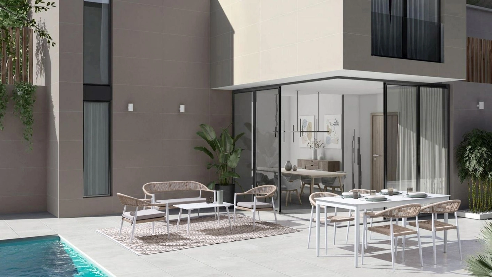 Arredo da esterno Jandia in alluminio e fibra sintetica di Bizzotto