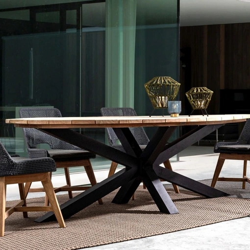 Tavolo in Teak e alluminio Palmdale di Bizzotto