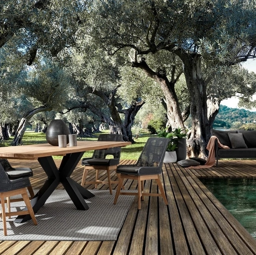 Tavolo in Teak riciclato e alluminio Ramsey di Bizzotto