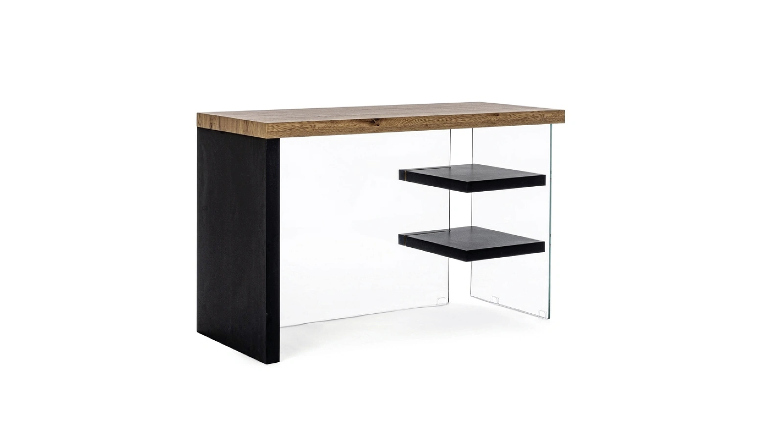 Scrivania operativa finitura effetto legno e vetro Line Wood di Bizzotto