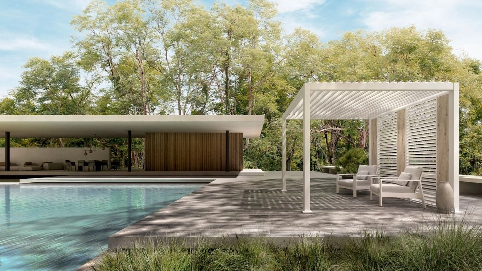 Pergola Ocean Bianco a isola di Bizzotto