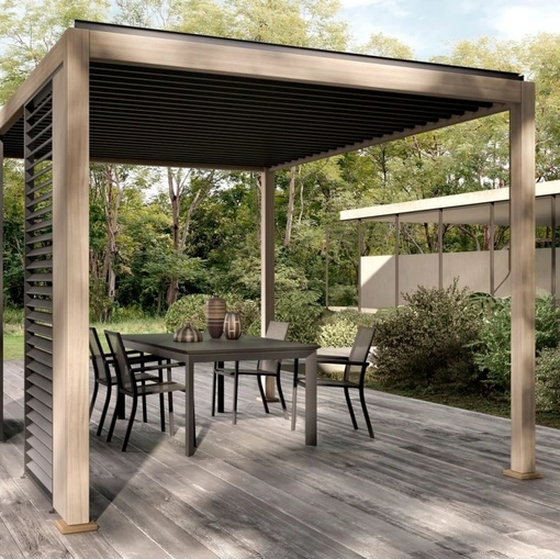 Pergola Ocean Natural Antracite a isola di Bizzotto